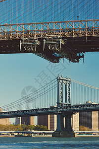 纽约市曼哈顿大桥天际线图片