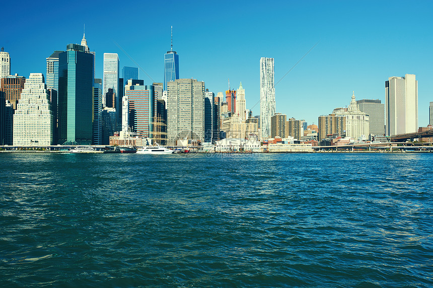 下曼哈顿天际线景观布鲁克林纽约市图片