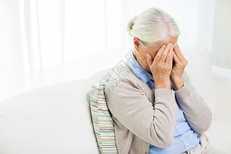 保健,疼痛,压力,龄人的患头痛悲伤的老妇女图片