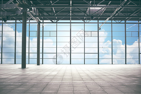 建筑建筑建筑蓝天云背景下的机场航站楼空房高清图片