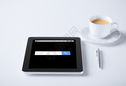 商业技术平板电脑与互联网浏览器搜索栏咖啡平板电脑与互联网浏览器搜索咖啡图片