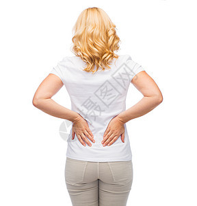人,医疗,背痛问题妇女遭受疼痛的背部图片
