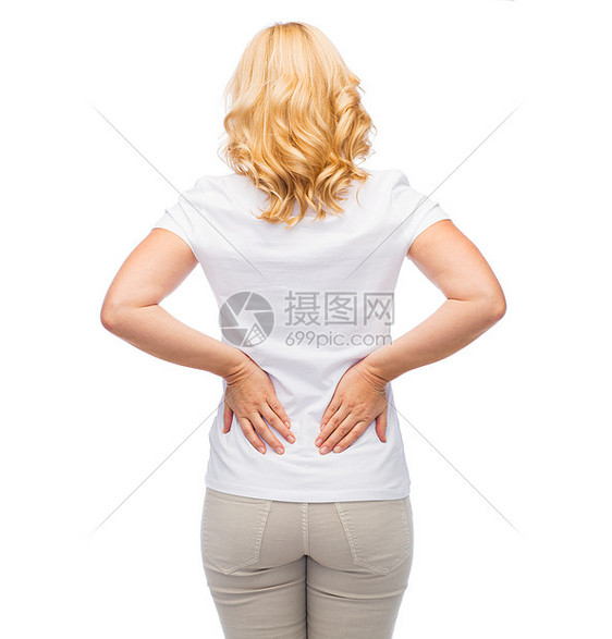 人,医疗,背痛问题妇女遭受疼痛的背部图片