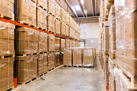 物流,储存,装运,工业制造货物箱储存仓库货架上图片