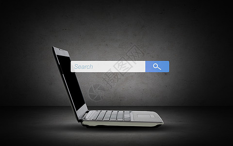 技术,互联网广告笔记本电脑与网页搜索浏览器栏屏幕上的灰色背景图片