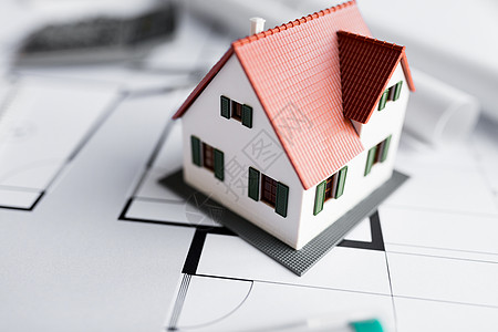 建筑建筑建筑房地产家居蓝图上特写居住房屋模型图片