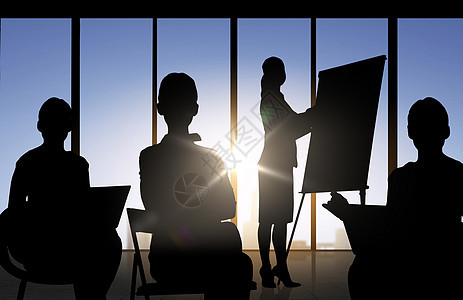 商业,战略,规划,发展人的商务人员会议会议上的剪影办公室背景图片