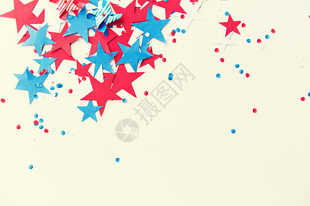 美国独立日,庆祝,主义节日的红色蓝色的纸屑美国独立日图片