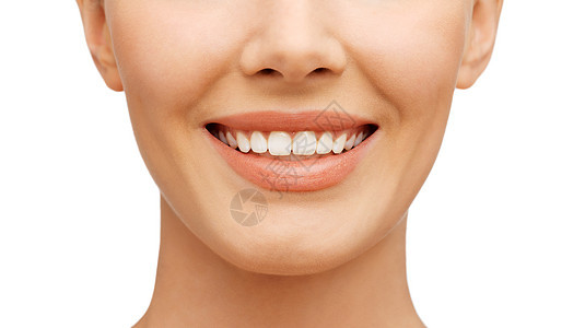 美容牙齿健康的美丽的女人白色的牙齿,前后图片