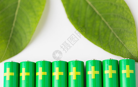 回收,能源,动力,环境生态密切绿色碱电池叶子背景图片