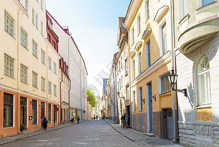 旅游,旅游欧洲建筑爱沙尼亚塔林市的老镇街背景图片