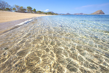 热带海滩干净的海水背景图片