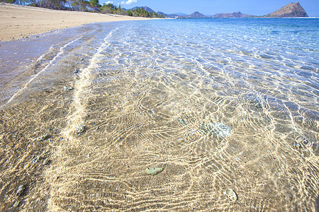 热带海滩干净的海水背景图片