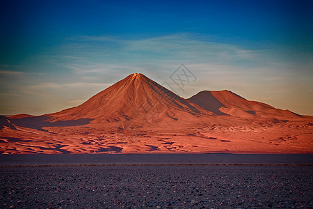 日落火山,LicancaburJuriques,阿塔卡马沙漠,智利图片