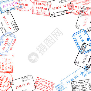 来自各种护照签证邮票的框架图片
