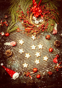 圣诞卡片与明星饼干图片