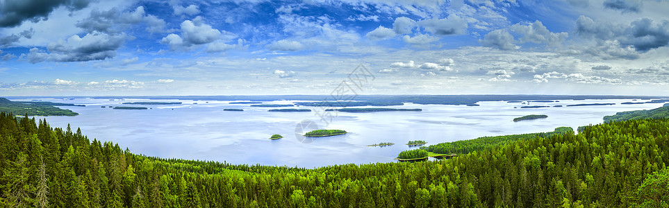 皮利宁湖芬兰夏季全景图片