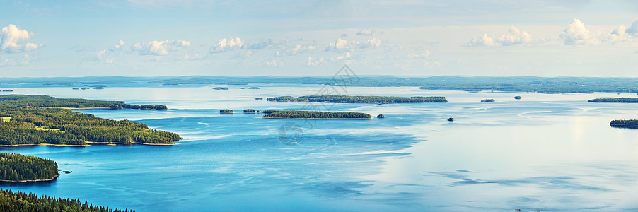 千湖岛皮利宁湖芬兰夏季全景背景