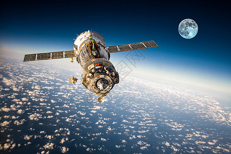 地球轨道宇宙飞船联盟绕地球运行这幅图像的元素由美国宇航局提供背景