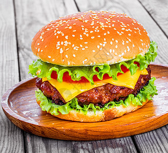 美味可口的汉堡芝士汉堡食品高清图片素材