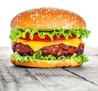 美味可口的汉堡芝士汉堡餐高清图片素材