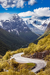 S型曲线挪威的山路背景