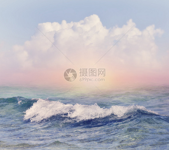 美丽的天空海洋背景图片