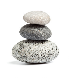 禅宗石平衡孤立白色上背景图片
