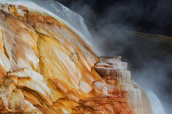 美国黄石NP的猛犸温泉图片