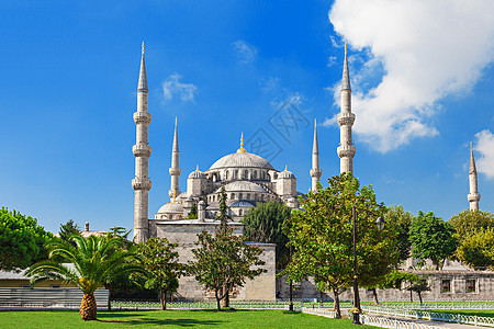 土耳其伊斯坦布尔的蓝色清真寺苏丹清真寺背景