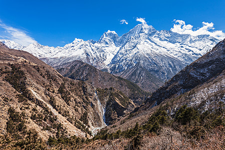 珠穆朗玛峰地区的山脉,喜马拉雅山,尼泊尔东部图片