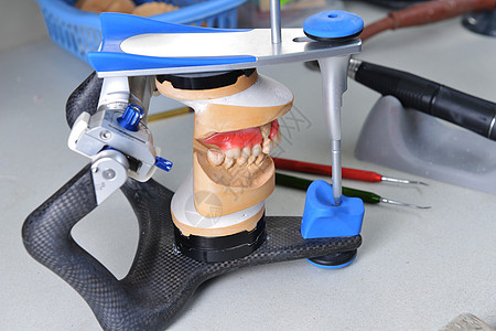 颌骨石膏模型基本牙科工具图片素材