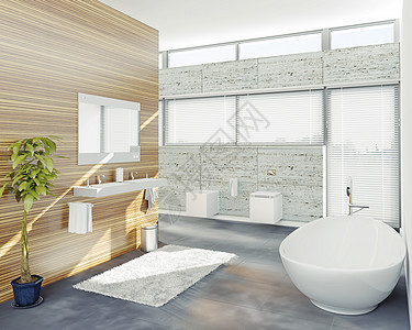 现代浴室3D图片