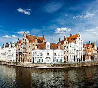 贝纳卢旅行背景布鲁日运河中世纪的房子布鲁日,比利时图片