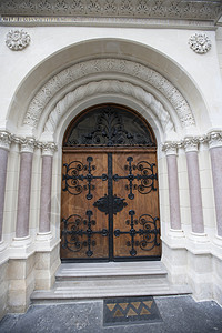 萨格勒布希腊天主教会的封闭入口,教堂图片