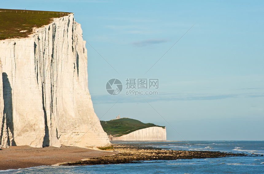 英国海岸南坡公园七姐妹悬崖景观图片