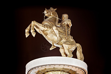 战士马雕像亚历山大大帝,斯科普里图片