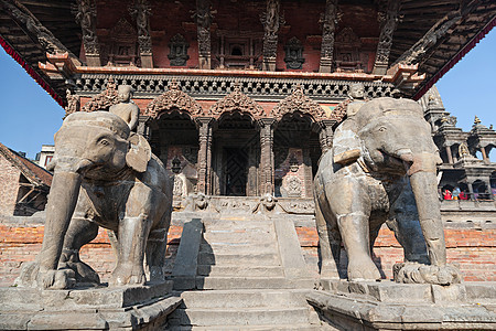 加德满都,尼泊尔4月16日20124月16日,尼泊尔加德满都,杜巴尔广场上的寺庙元素这些元素Newa体系结构的个奇图片