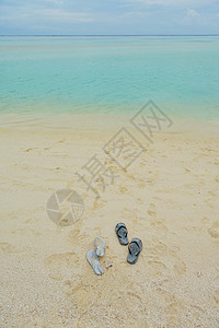 热带海滩自然景观场景与白沙夏天图片