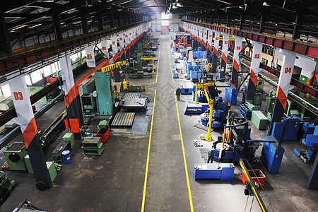 钢铁厂钢铁机械零件现代工厂室内大厅背景图片