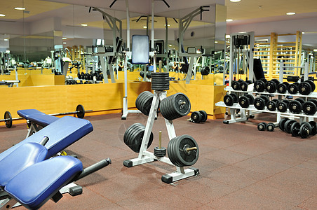 健身俱乐部健身房室内背景图片
