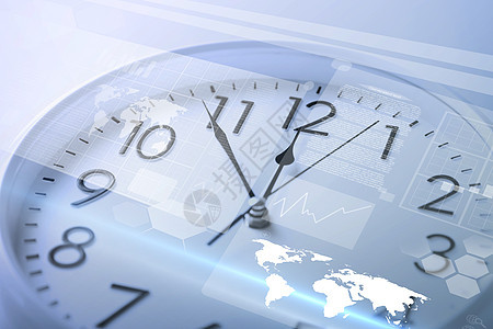 未来的技术时间管理时钟虚拟屏幕图片