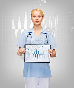 医疗保健,医学,广告销售微笑的女医生护士与听诊器心脏造影剪贴板图片