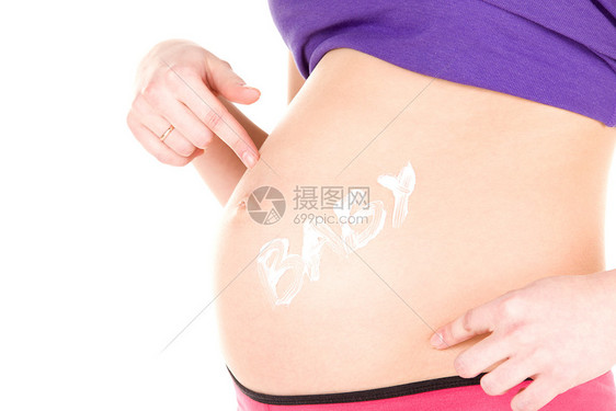 孕妇腹部明亮的特写照片图片