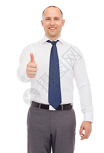 男人手商业教育手势办公室微笑的商人竖大拇指背景
