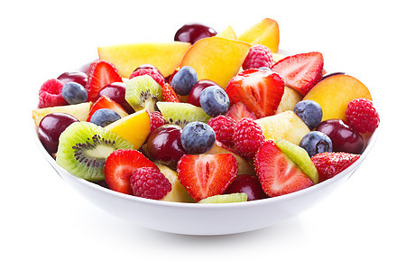 沙拉与新鲜水果浆果的背景图片
