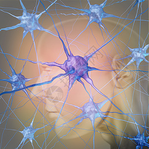 大脑中的人类神经元细胞种医学符号,代表心理学神经学研究的科学,以寻找治疗精神健康疾病的方法,如阿尔茨海默病痴呆图片