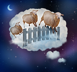 把绵羊的看作失眠睡眠足的象征,这因为群农场动物梦中跳过篱笆,梦中泡泡中入睡,这困倦的孩子疲惫的成人睡觉的图片