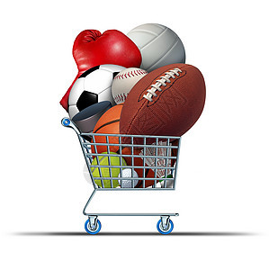 体育器材购物车体育商店购买足球篮球棒球足球网球高尔夫球羽毛球冰球排球活动预算图片