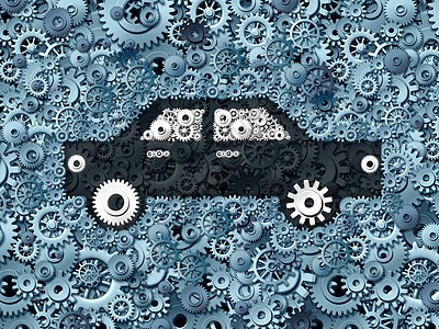 汽车商业汽车工业的齿轮,形状为通用汽车机械符号汽车保险行业的运输图标图片